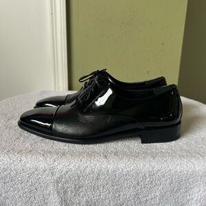NWOT Mezlan Men's Black Patent Leather Dress Oxfords Made in Spain